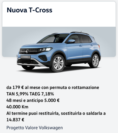 Progetto Valore Volkswagen - Nuova T-Cross